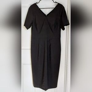 Banana Republic Tailored Black Sheath Dress, Tall Size